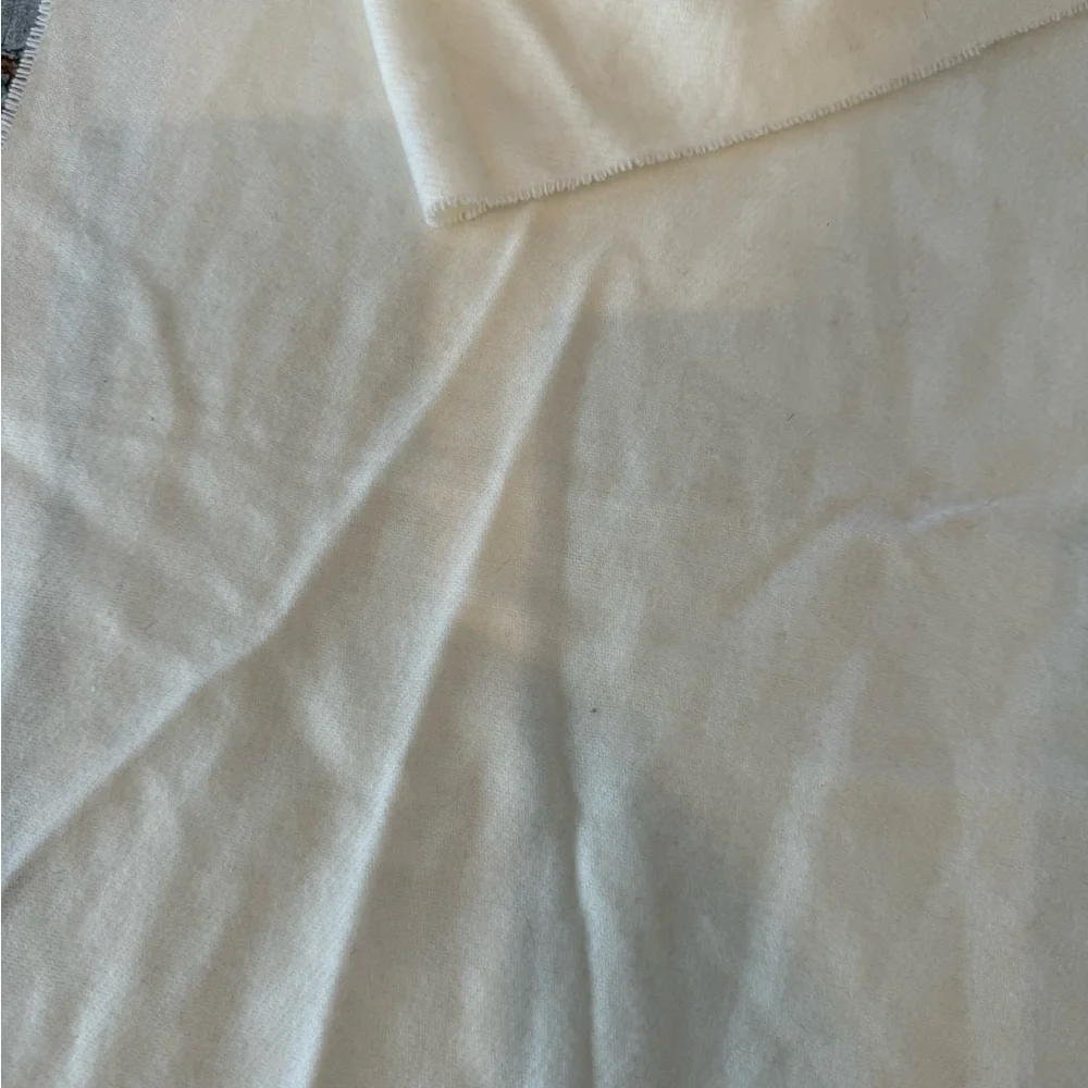 Cashmere Blend Super Soft Italy Design Cream Fringe Scarf